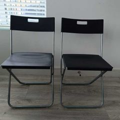Black Folding Chairs (Set of 2)