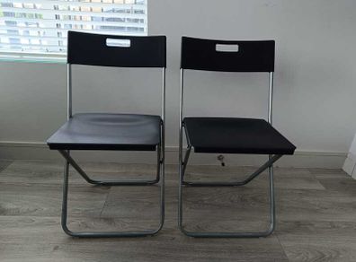 Black Folding Chairs (Set of 2)