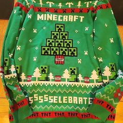 Official Minecraft Christmas Jumper Creeper TNT Age 14 15 170cm