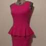 Evita Pink Peplum Dress, New With Tags Image 6