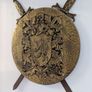 Antique/Vintage Brass Heraldry Lion & Swords Shield Wall Decor - OBO Image 3