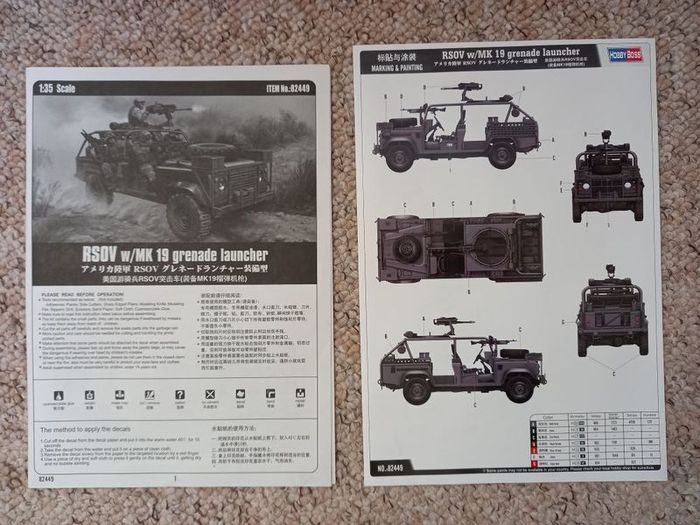 Hobby Boss 1/35 Ranger Special Operations Vehicle RSOV with Mk 19 Grenade Launcher US Army Land Rover Defender Airfix Revell Trumpeter