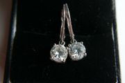 Vintage Sterling Silver 925 Cubic Zirconia Stud Earrings women's Jewelry 2,04g