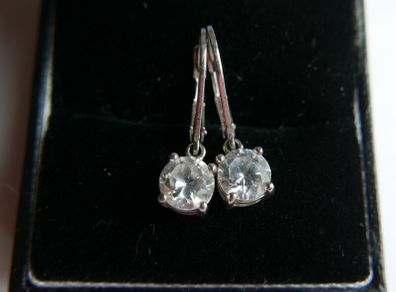 Vintage Sterling Silver 925 Cubic Zirconia Stud Earrings women's Jewelry 2,04g