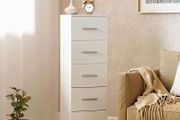 5-Drawer Dresser for Bedroom and Living Room in FSC Wood, 30x30x95 cm, White