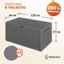Outdoor Storage Box 300L Capacity, Weatherproof, Wood-Effect Design Image 2