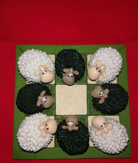 Noughts & Crosses Ceramic Sheep
