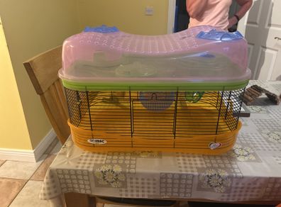 hamster cage and accessories