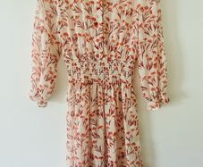 Maje Rythone Sheer Floral Chiffon Dress Size 36 Autumn Boho