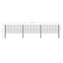 Fence Panel with Posts Iron 5.1x0.8 m Green Image 5