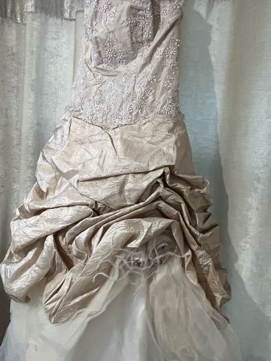 Champagne Wedding Dress & Swarovski Crystal Veil