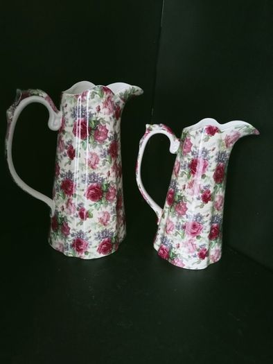 A Pair of Lord Nelson Ware Chintz Edwardian Pitchers Jugs