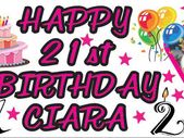 21st Birthday party Banner personalised with photos