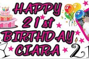 21st Birthday party Banner personalised with photos