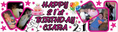 21st Birthday party Banner personalised with photos