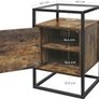 Glass Table with Cabinet Sturdy Bedside Table  Tempered Glass, Easy Assembly and Industrial Design Image 4