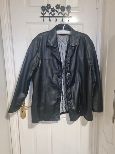 Leather coat jacket XXL