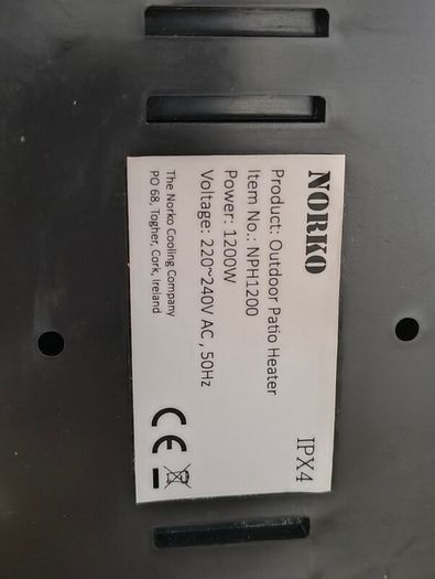 Norko Electric Patio Heater 1200W
