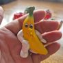 Tiny Fruit People Rare Find Vintage 6x Ceramic Figurines Image 3