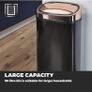 Kitchen Bin with Sensor Lid, Automatic Soft-Close, Manual Override, 58 Litre, Black and Rose Gold Image 2
