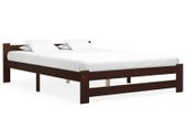 Bed Frame Dark Brown Solid Pine Wood 180x200 cm