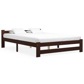 Bed Frame Dark Brown Solid Pine Wood 180x200 cm