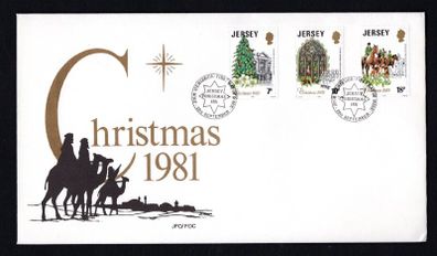 1981 Jersey Christmas Commemorative Stamp First Day cover (FDC)