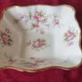 3 Piece Royal Albert Victoriana Rose Bone China Gold Gilt Gravy Boat, Gravy Boat Saucer And Square Dip Dish Set Made In England Image 4