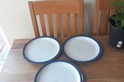 Denby Imperial Blue Dinner Plates x 3