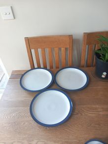 Denby Imperial Blue Dinner Plates x 3