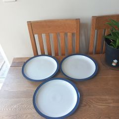 Denby Imperial Blue Dinner Plates x 3