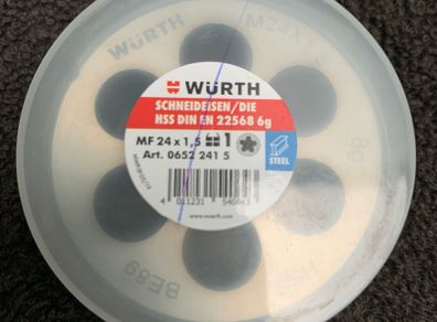 WURTH Thread die HSS DIN EN 22568 for metric ISO fine threads