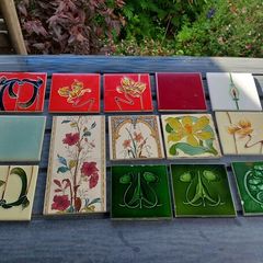 19 Art Nouveau tiles, beautiful and decorative,  D18 deliver 50e