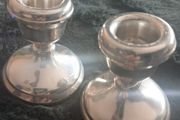 vintage silver candlesticks..