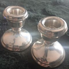 vintage silver candlesticks..