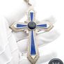 Ridiculously Large Enameled Silver Cross Pendant Image 6