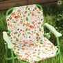 4-Piece Kids Garden Table and Chair Set with Adjustable Parasol, Folding Chairs, Table, Nature Pattern, Green Image 3