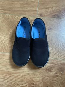 Brand new black m&s school slip on canvas plimsolls
