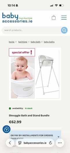 shnuggle baby bath & folding stand bundle