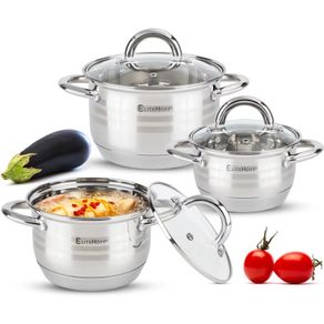 Brand New 3  Induction Cookware Set with Glass Lids