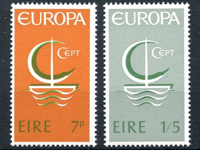 Ireland 1966 Scott # 216-217 EUROPA - Mint Never Hinged - Value 8.50 Euro - Complete Set