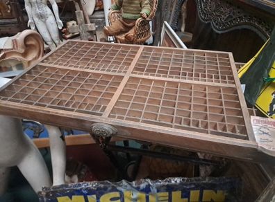 Vintage Wooden Printers Tray