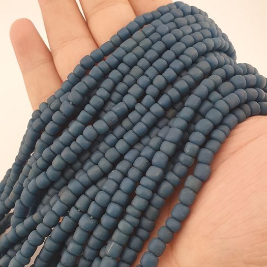 Antique African Style Green Blue 4-5.5mm Beads Necklace Strands