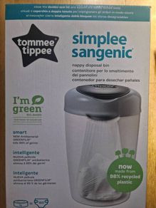 BRAND NEW Tommee Tippee Simplee Sangenic Nappy Disposal Bin Grey