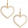 Women's earrings, pearl gold hearts Image 5