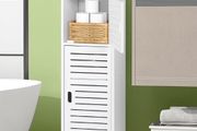 Storage Cabinet,Floor Standing Bathroom Storage Unit,Home Storage Furniture,Freestanding DIsplay Cabinet with Shelf and Door for Bedroom Kitchen Office Hallway,White