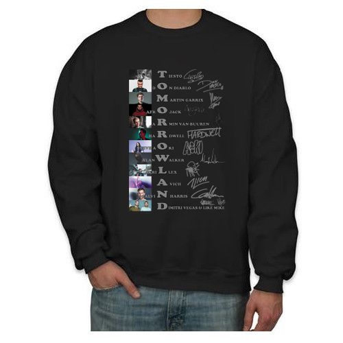 Tomorrowland sweatshirt with dj signatures autographs sweatshirt