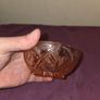 Vintage pink glass bowl with lid Image 4