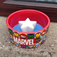 Marvel Pet Dish/bowl (slight Nick On Top).
