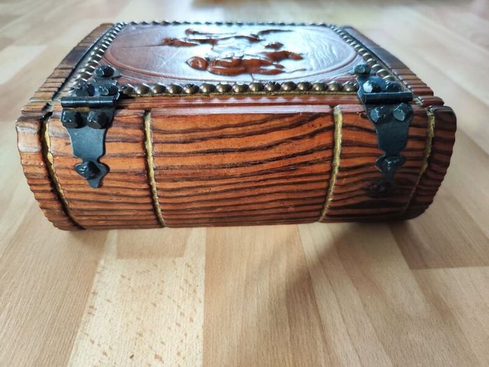 wooden wood book case storage case gift present box embossed Don Quixote
